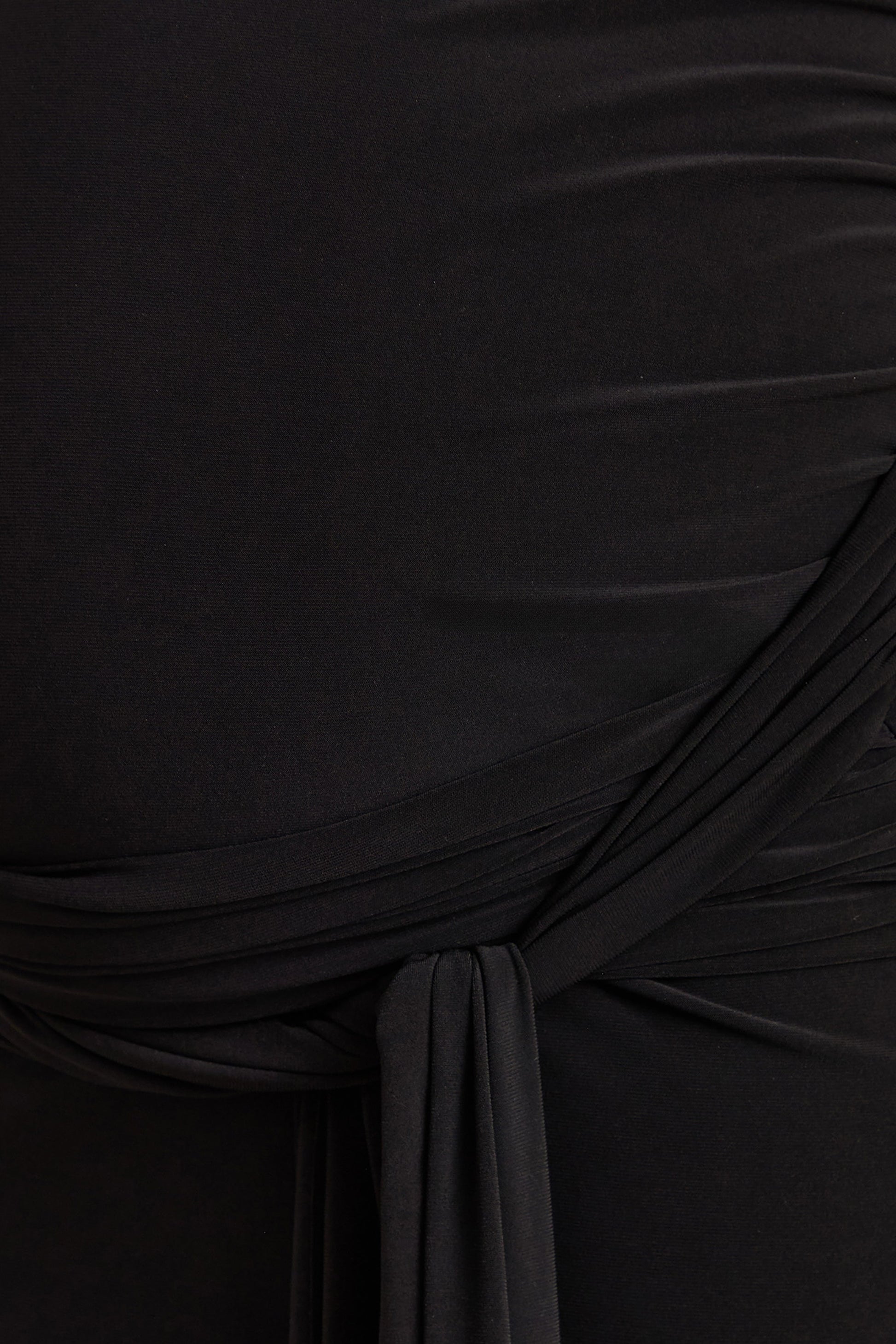 Felise | Black Scoop-Neck Maternity Maxi Dress With Gathered Detailing