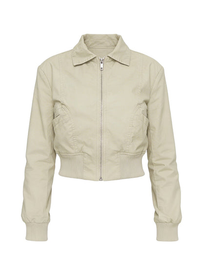 Arwyn Fitted Bomber Jacket Taupe