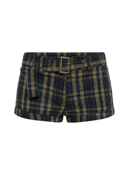 Afterglow Mini Short Navy / Lemon Plaid