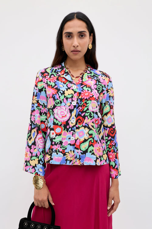 Ginette - Ikat Bloom Charcoal