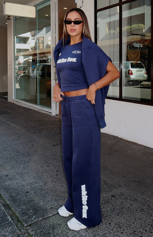 Ready To Go Wide Leg Sweatpants Navy