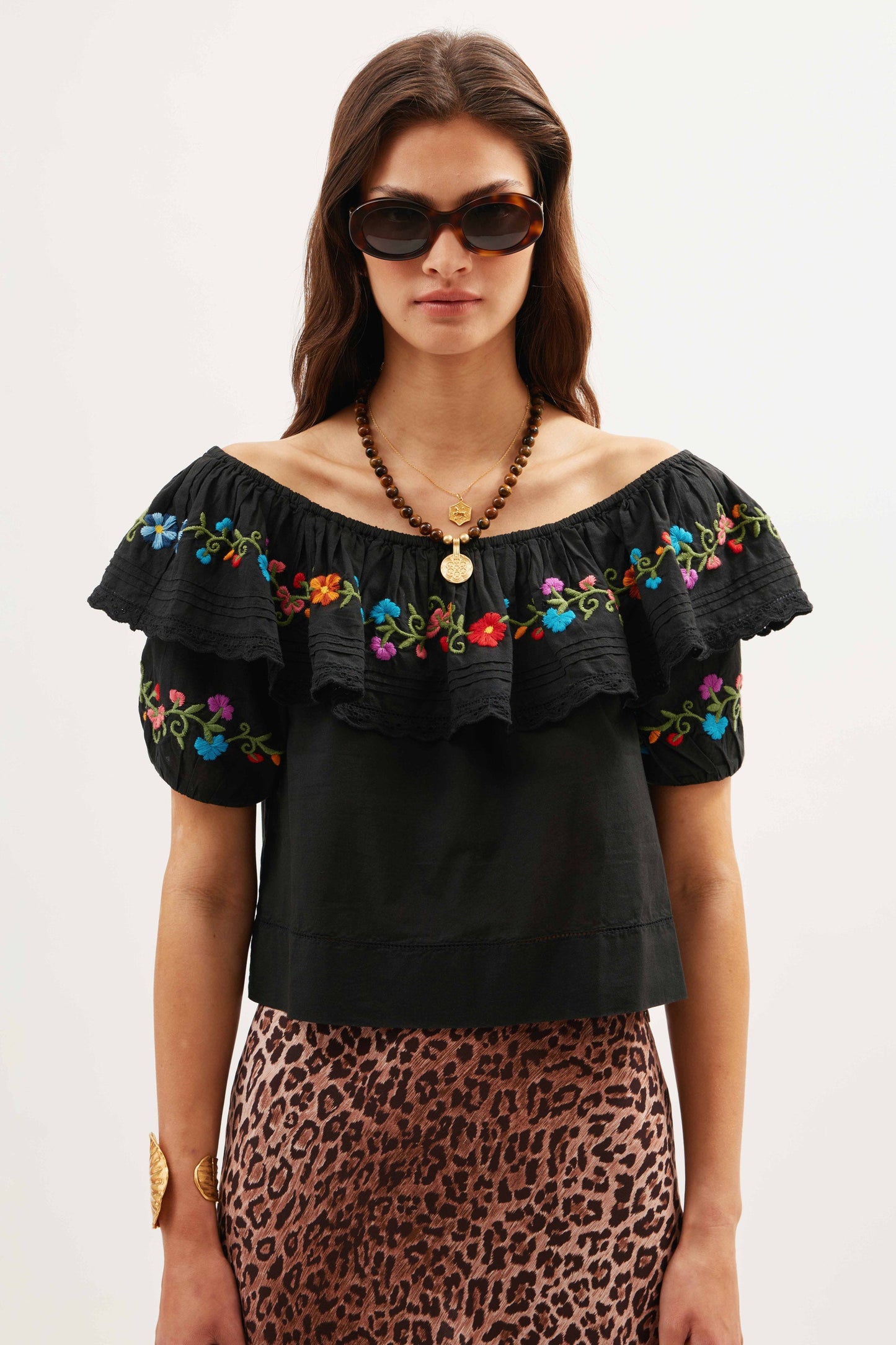 Lisette - Ombre Floral Embroidery Black
