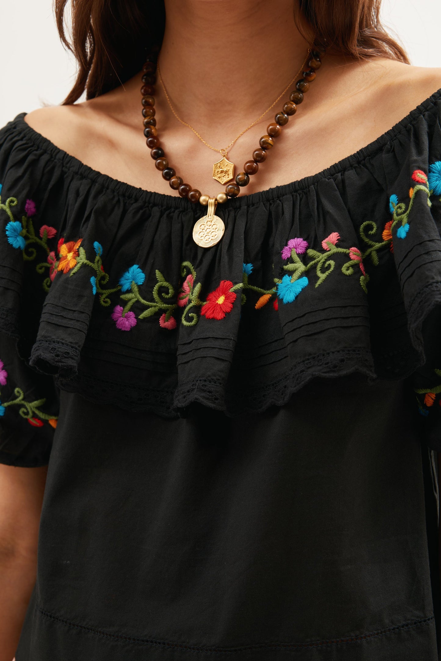 Lisette - Ombre Floral Embroidery Black