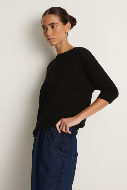 Pas De Calais Cotton Linen Jersey T-Shirt - Black