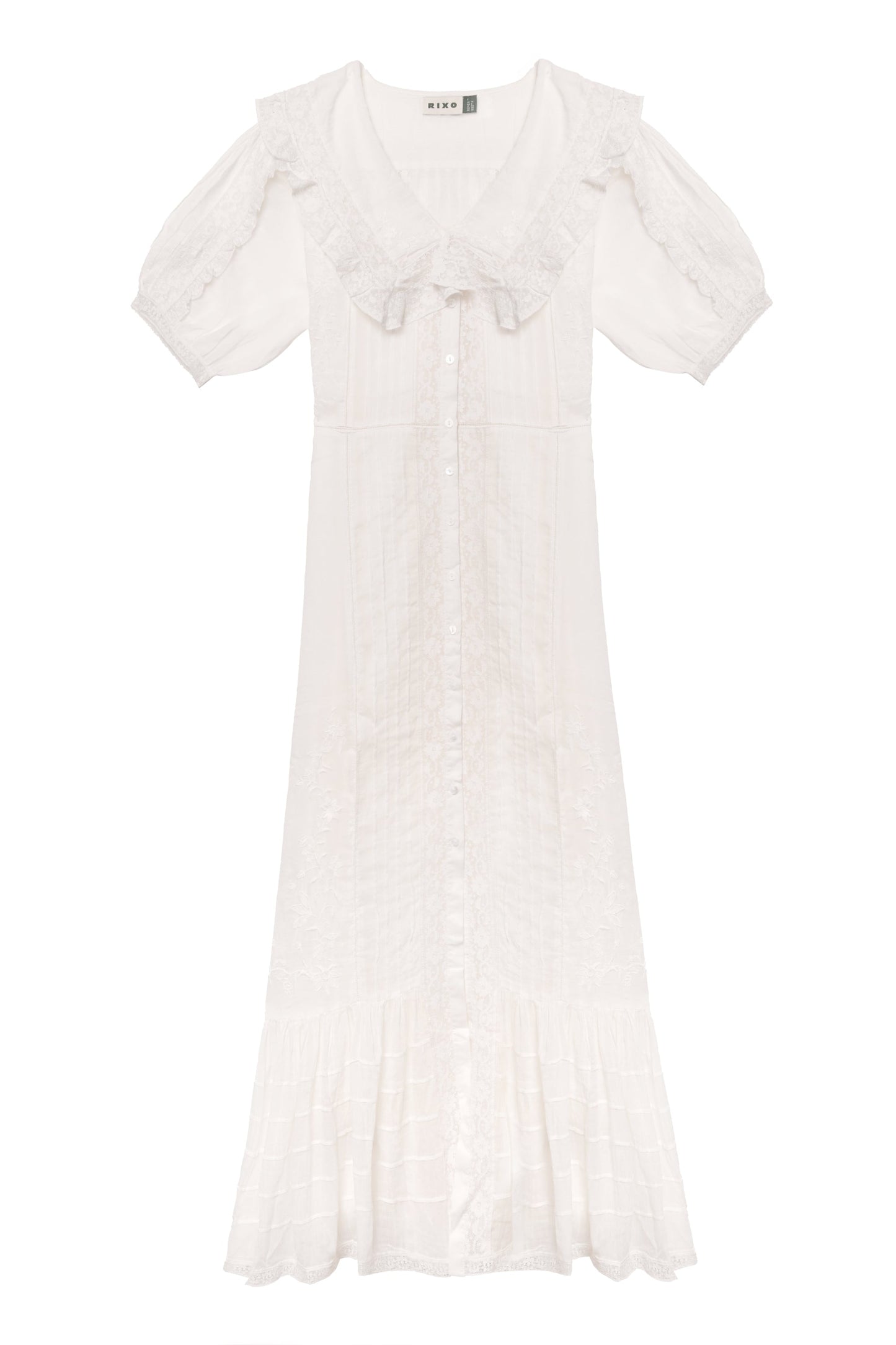 Edina - Pansy Embroidery White