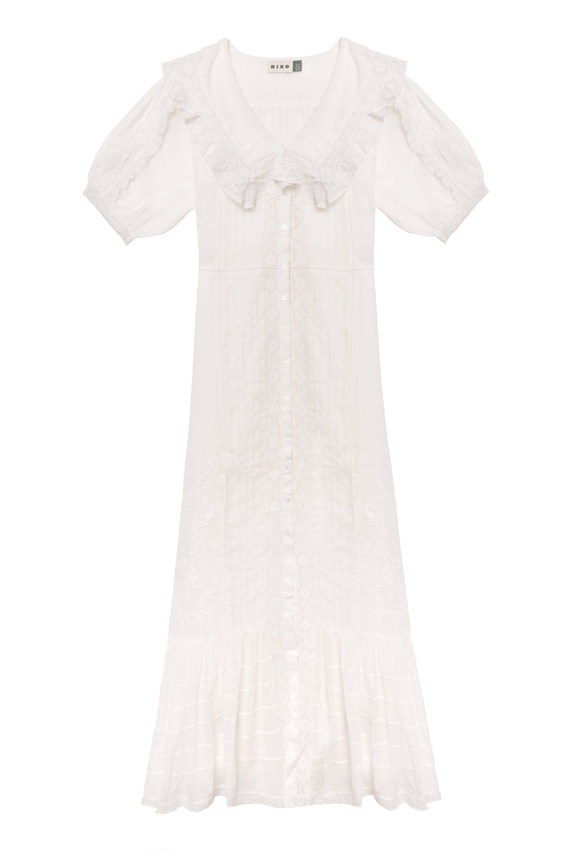Edina - Pansy Embroidery White
