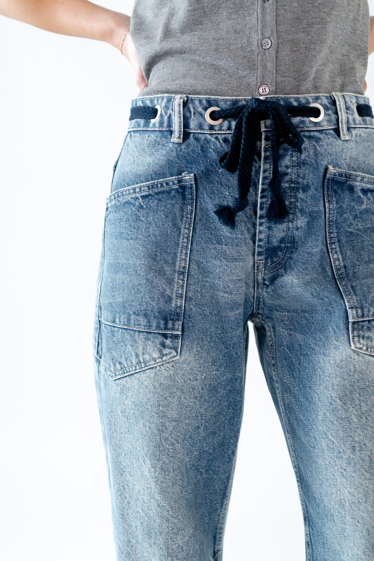 Kayla Denim Barrel Pants
