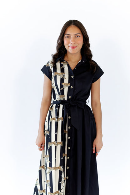 Mecca Striped Cheetah Maxi Dress