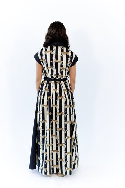 Mecca Striped Cheetah Maxi Dress