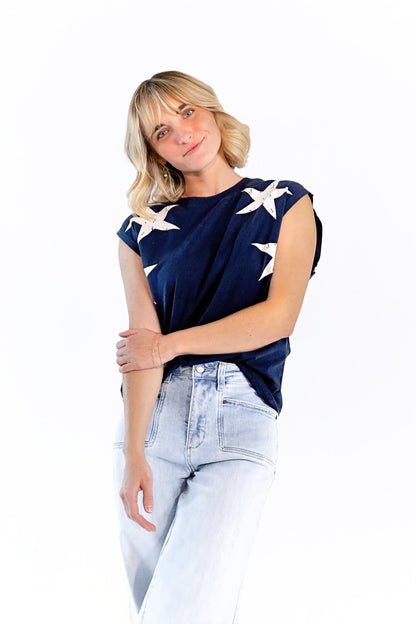 Azure Star Muscle Tee