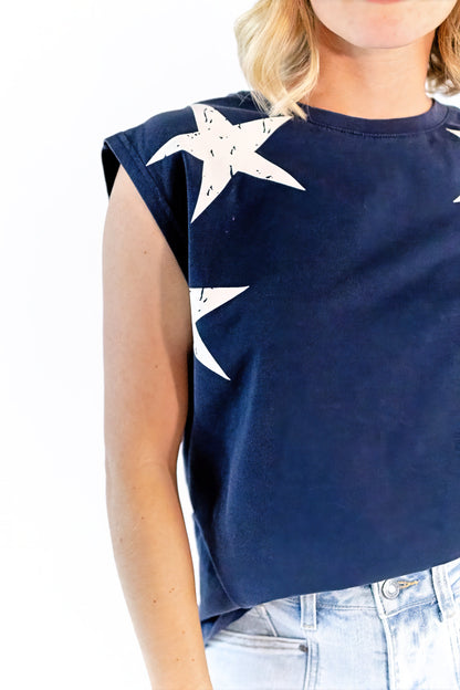 Azure Star Muscle Tee