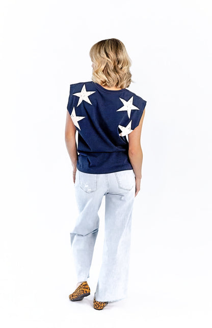 Azure Star Muscle Tee