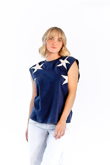 Azure Star Muscle Tee