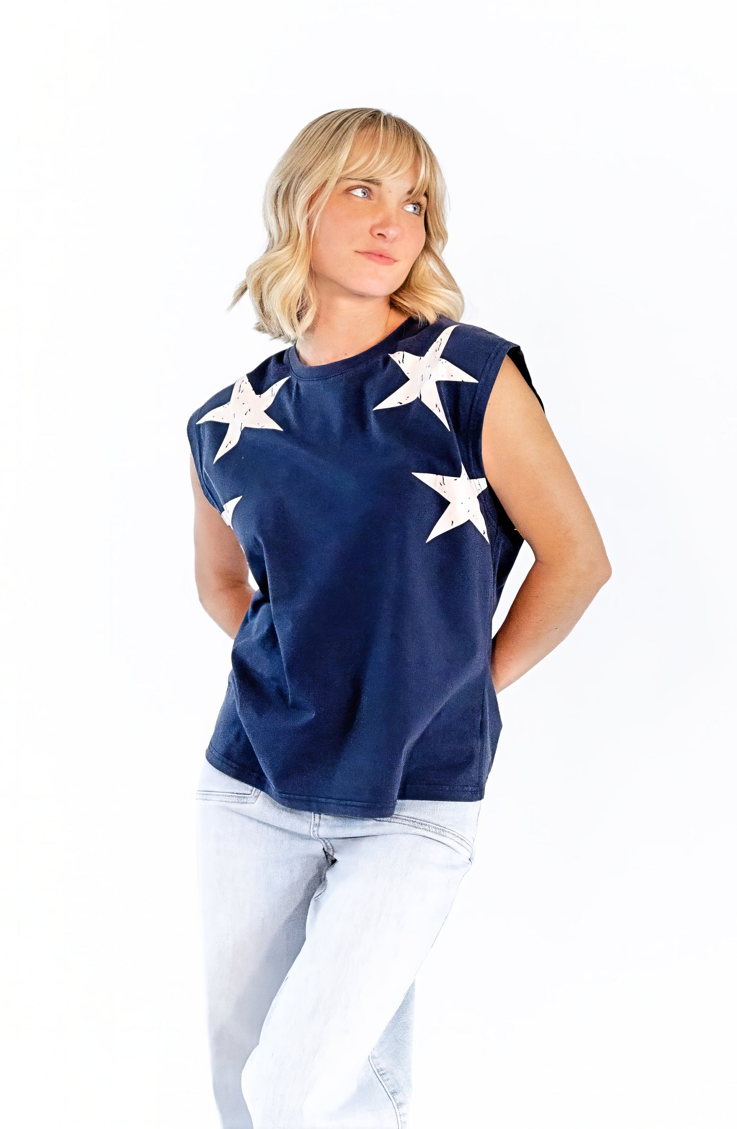 Azure Star Muscle Tee