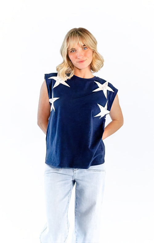 Azure Star Muscle Tee