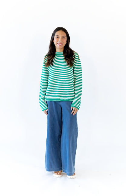 Jenny Cozy Stripe Sweater · Green