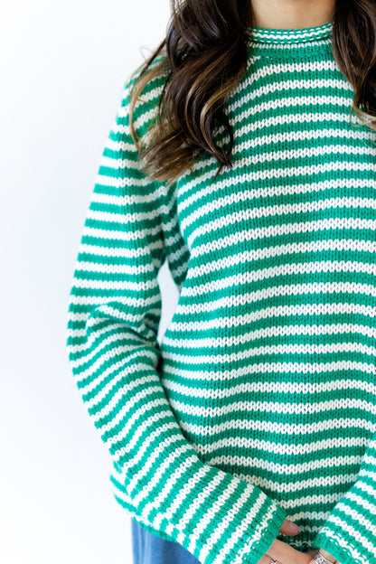Jenny Cozy Stripe Sweater · Green
