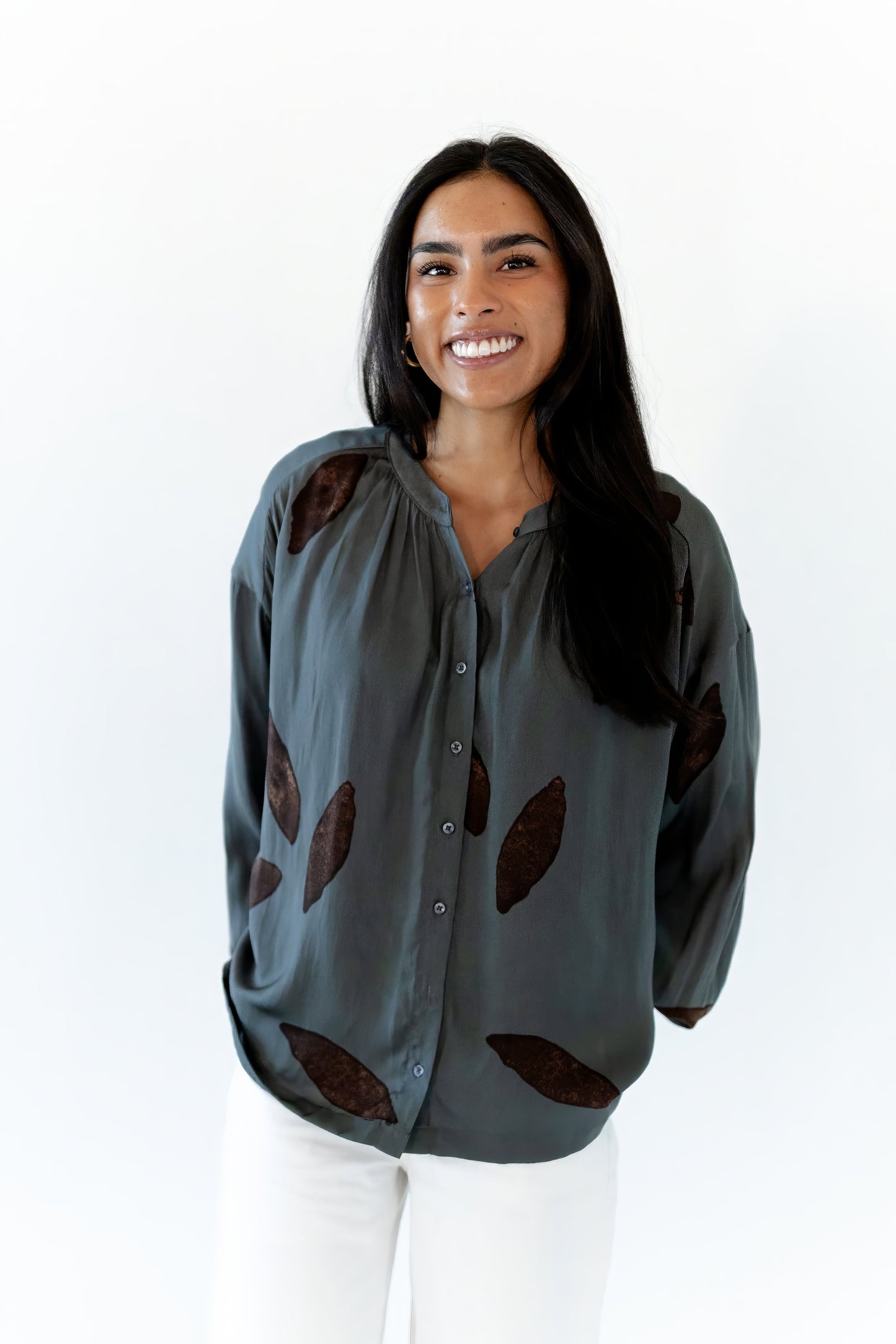 Satin Texture Petal Blouse