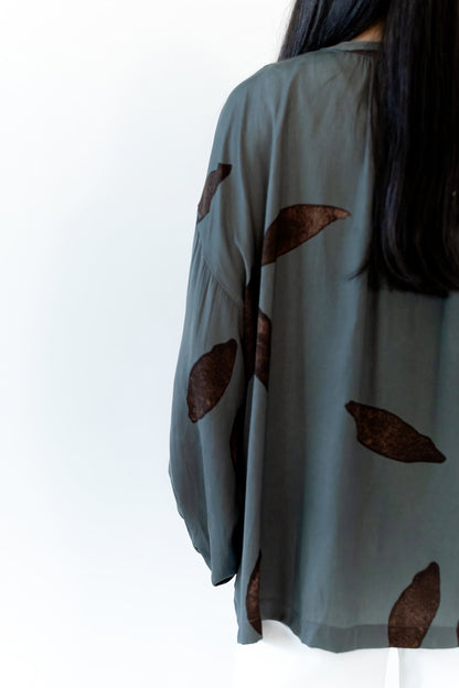 Satin Texture Petal Blouse