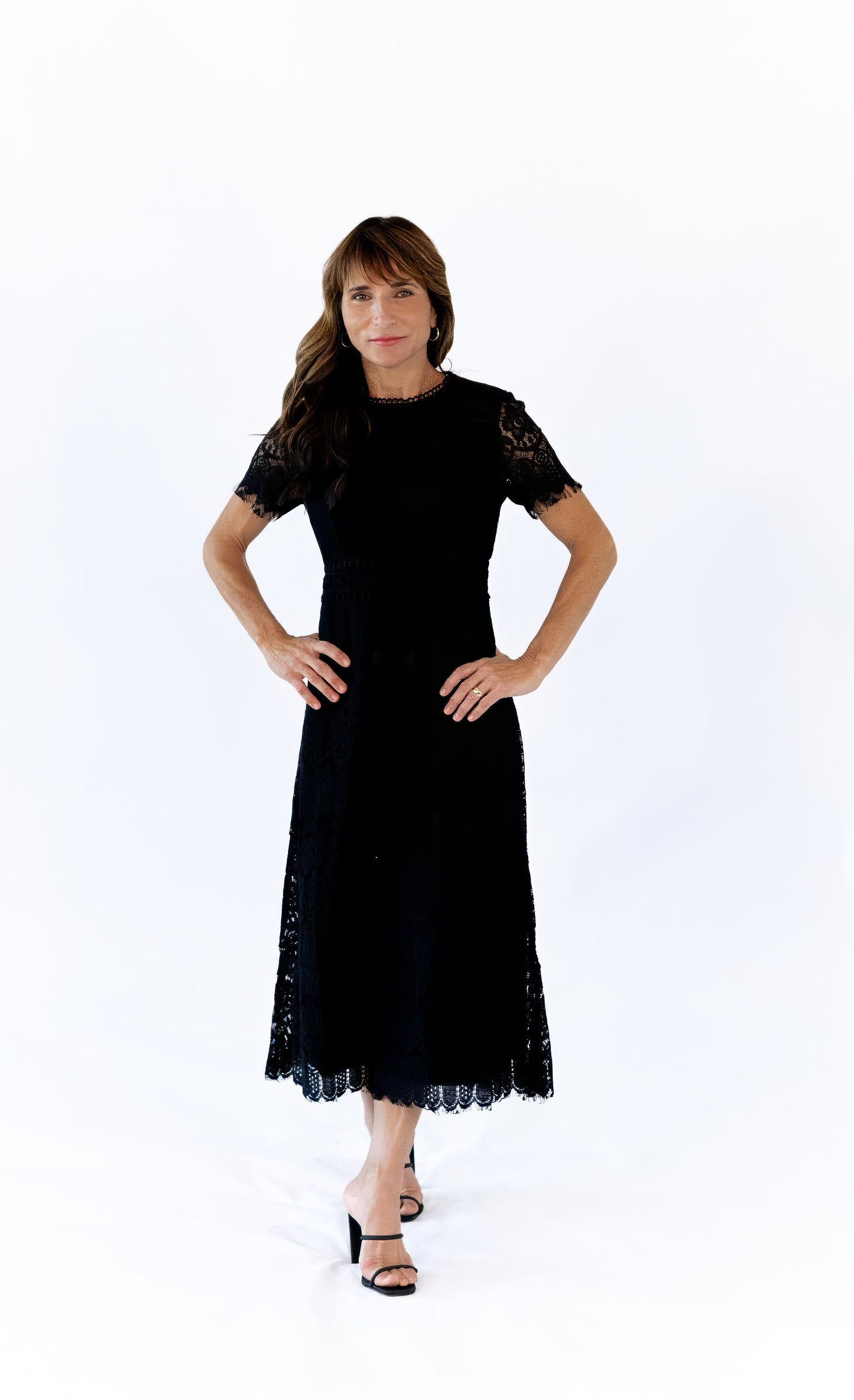 Joy Scalloped Lace Dress · Black