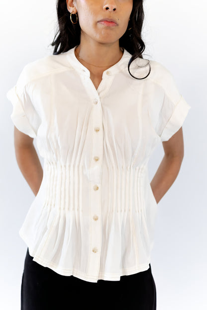 Dora Linen Pleated Top ⭐︎ Restocked