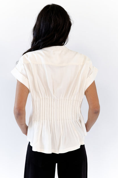 Dora Linen Pleated Top ⭐︎ Restocked