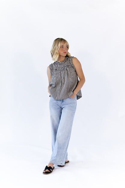 Johanna Gingham Ruffle Top