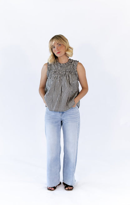 Johanna Gingham Ruffle Top