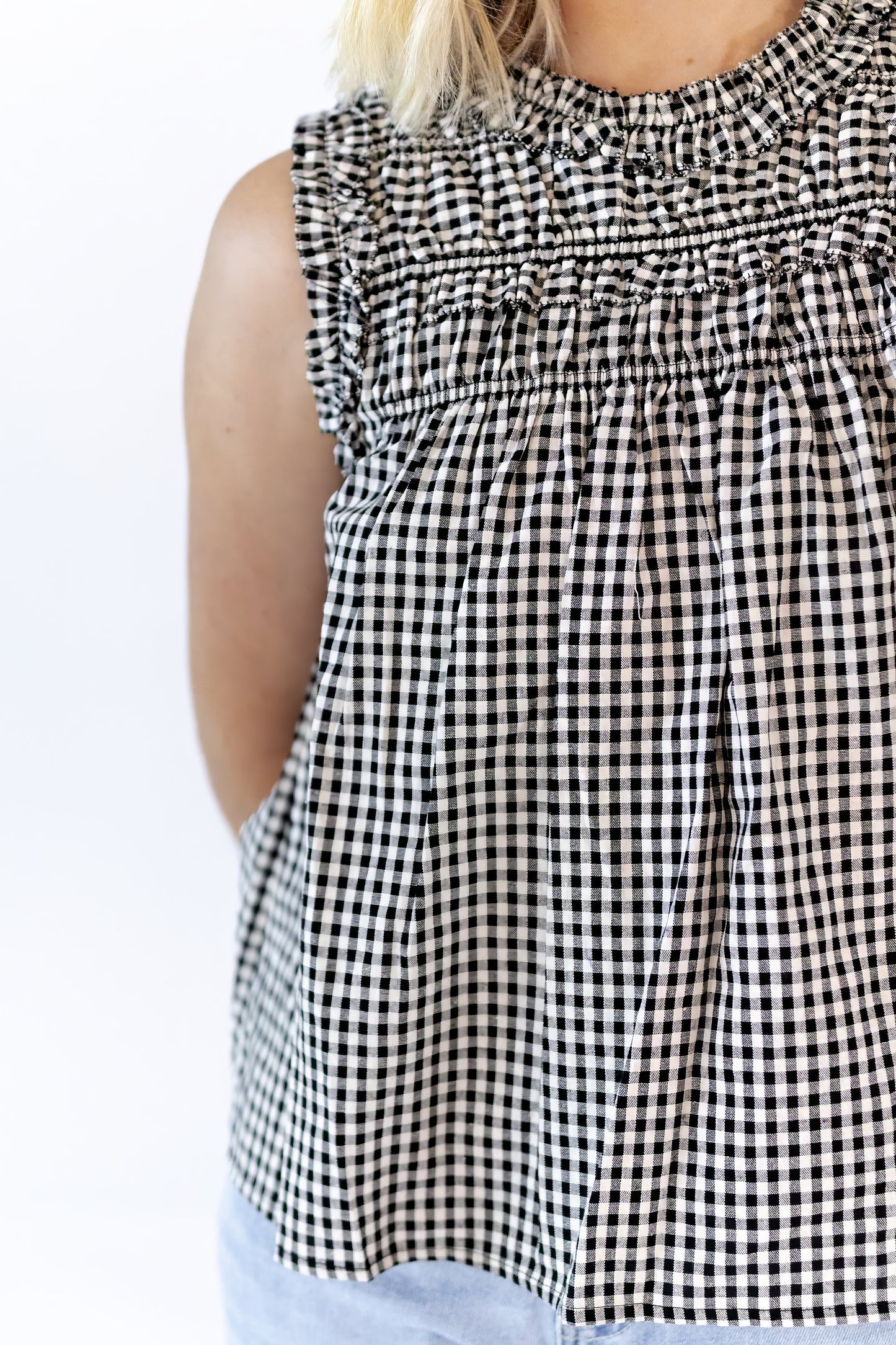 Johanna Gingham Ruffle Top