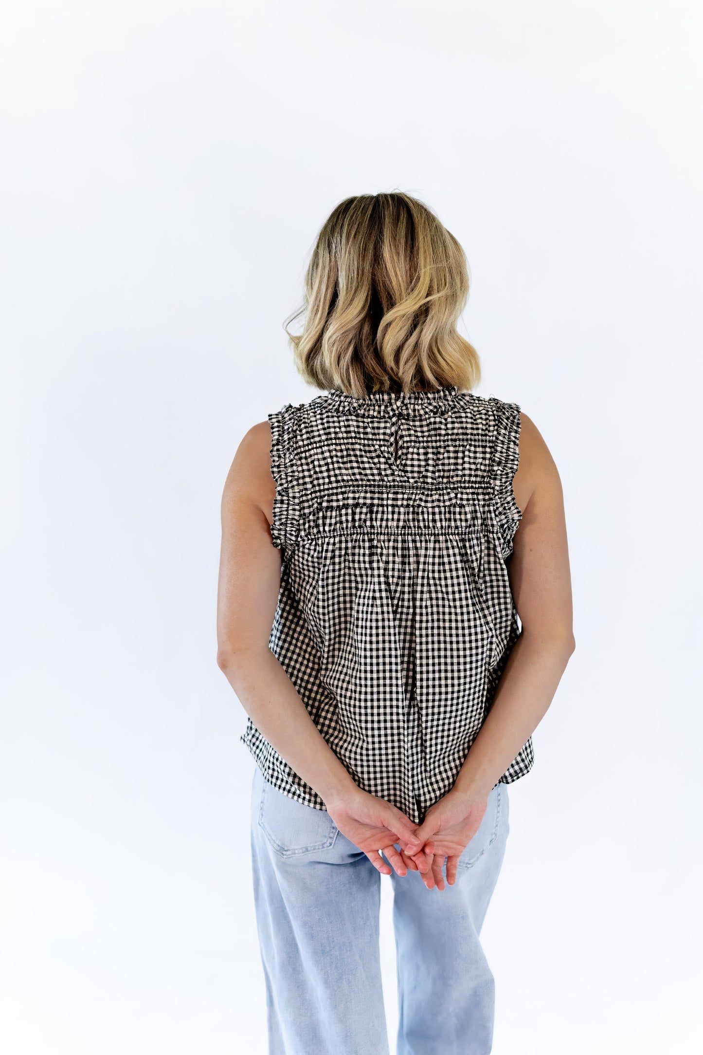 Johanna Gingham Ruffle Top