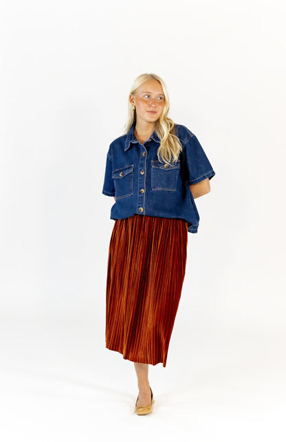 Arlette Pleated Midi Skirt