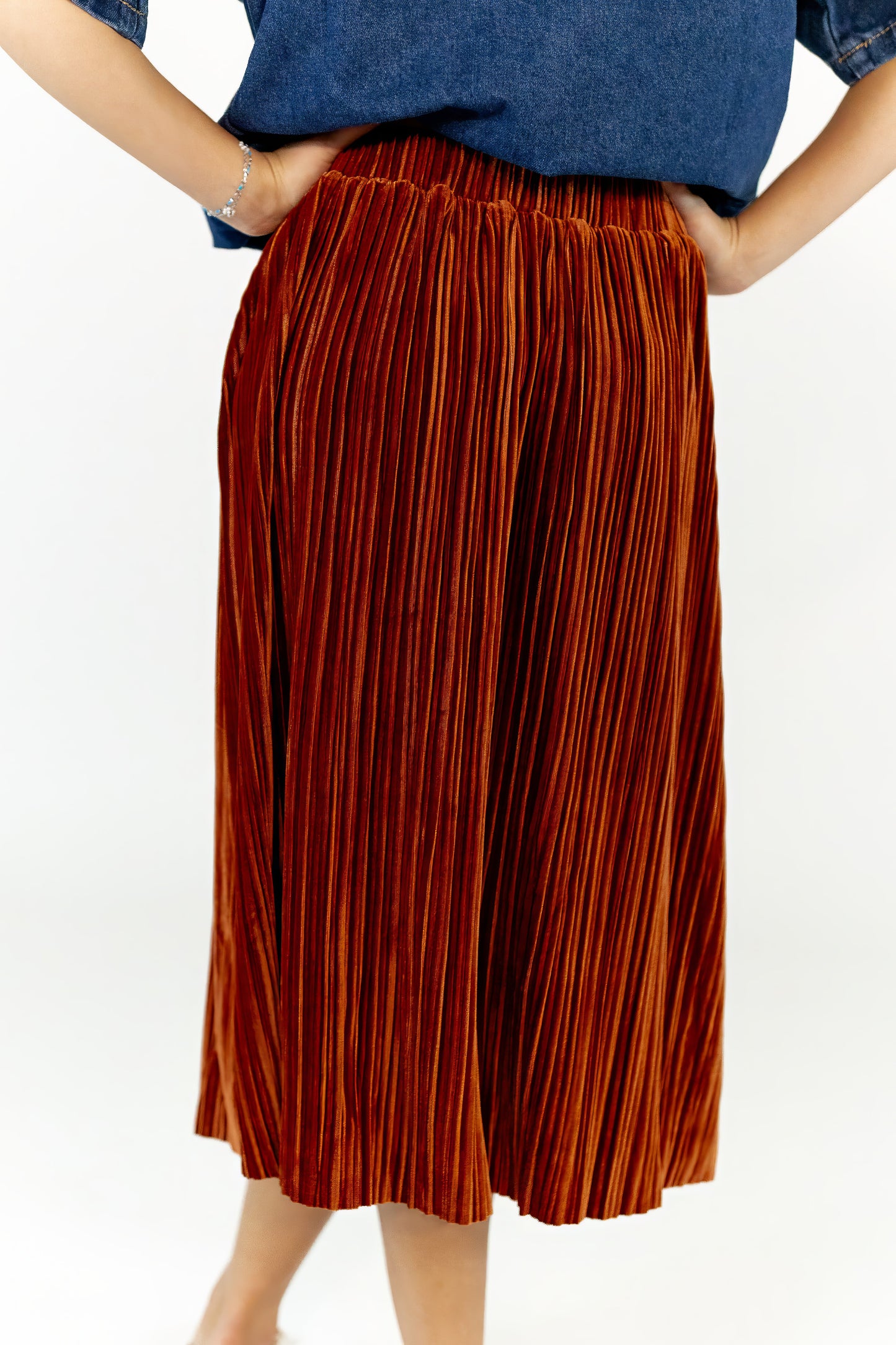 Arlette Pleated Midi Skirt