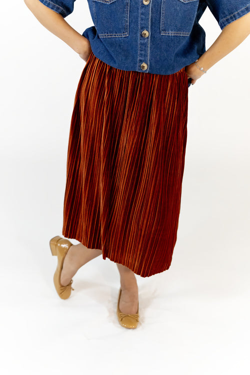 Arlette Pleated Midi Skirt
