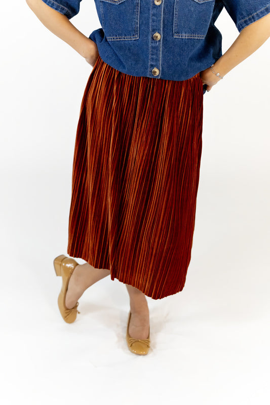 Arlette Pleated Midi Skirt