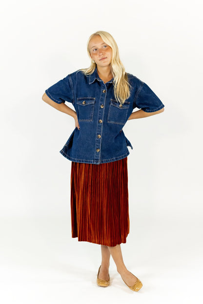 Arlette Pleated Midi Skirt