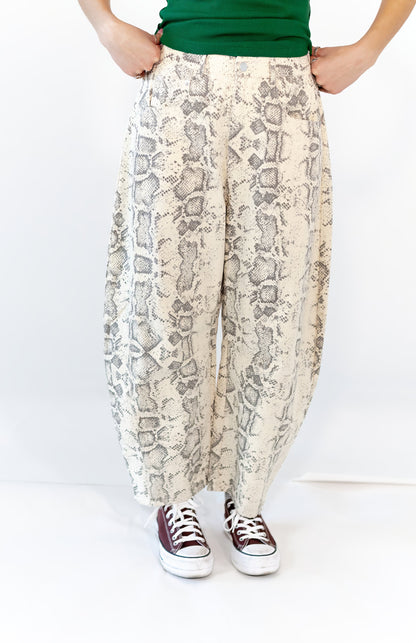 Bodega Snakeskin Barrel Jeans