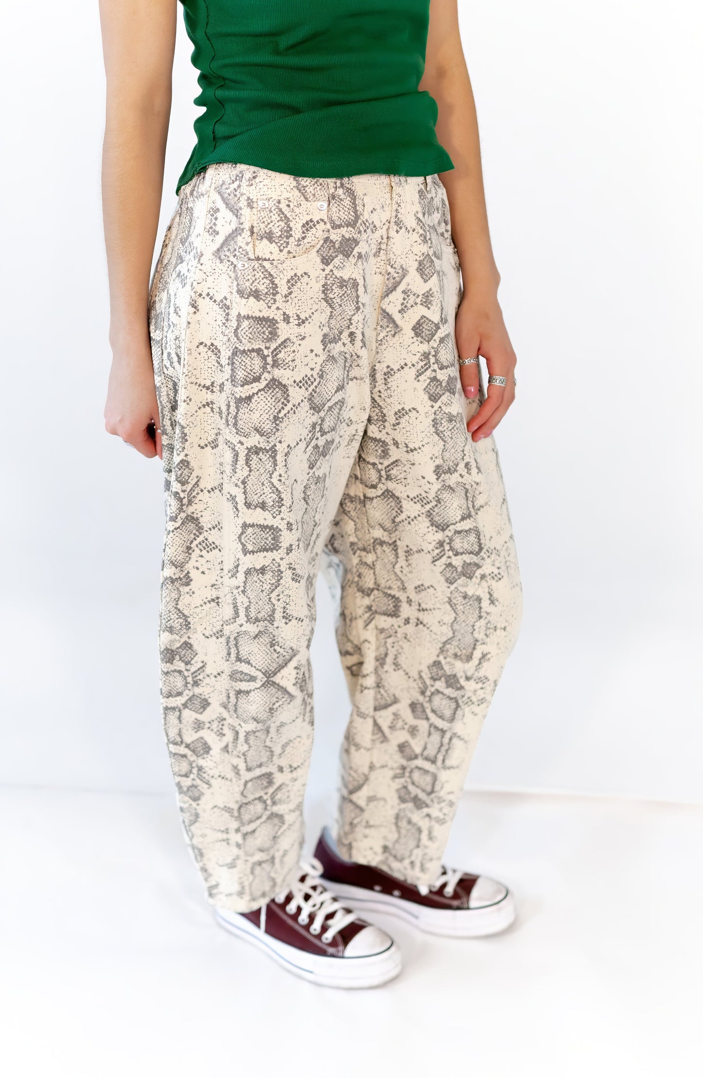 Bodega Snakeskin Barrel Jeans