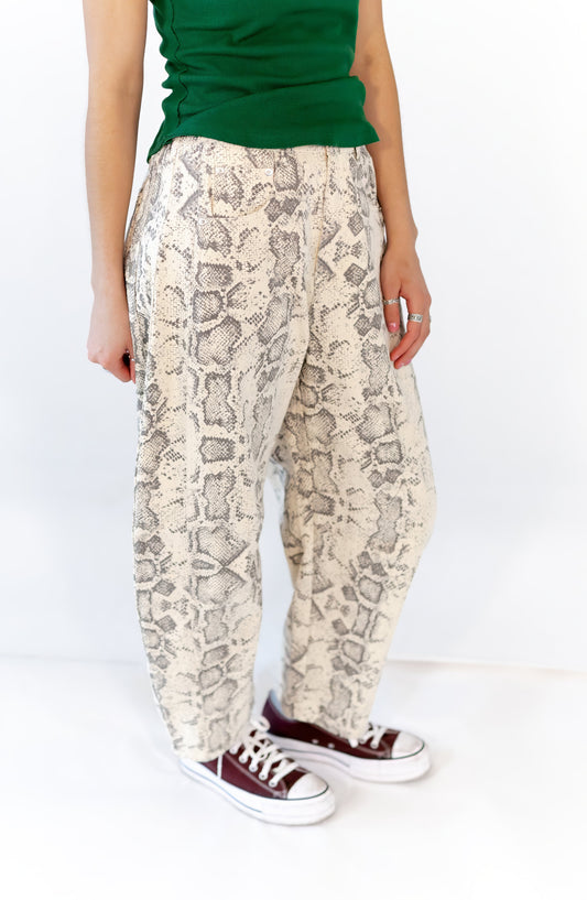 Bodega Snakeskin Barrel Jeans