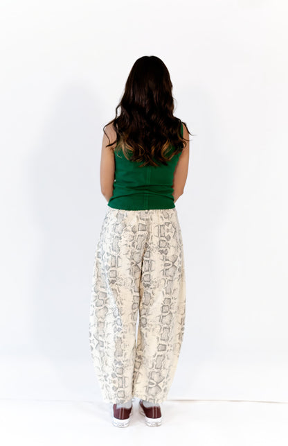Bodega Snakeskin Barrel Jeans