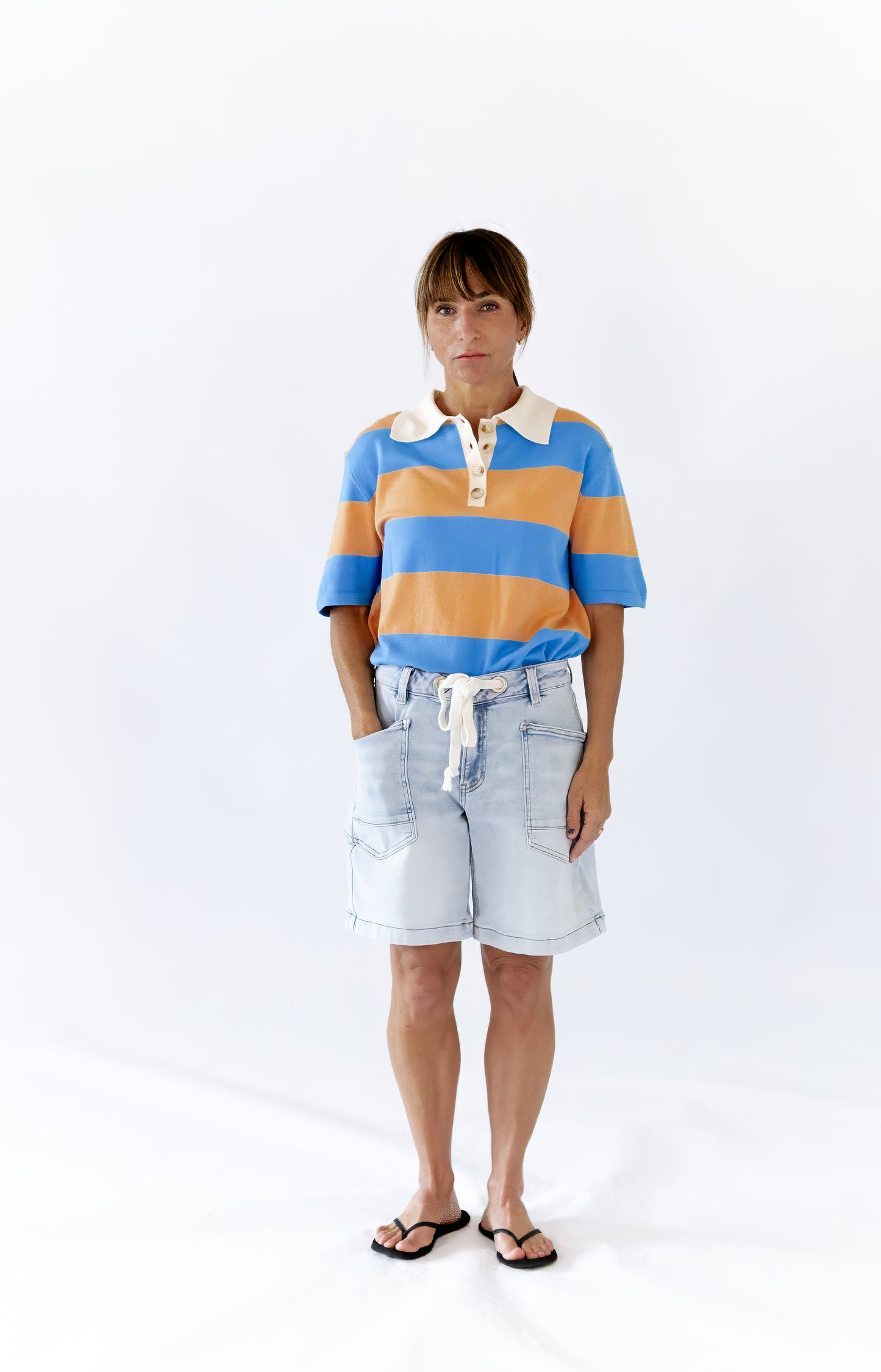 Drawstring Light Wash Jorts