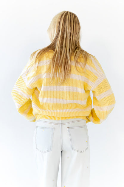 Haby Striped Button Up Cardigan