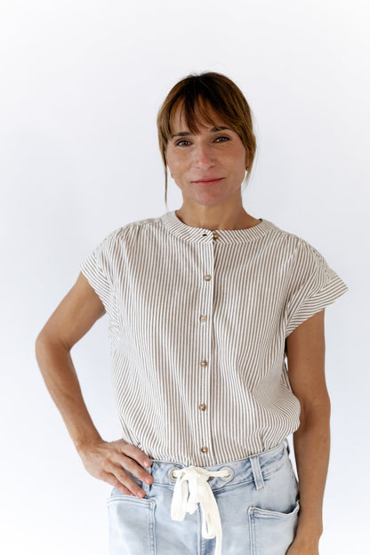 Quinn Striped Button Up