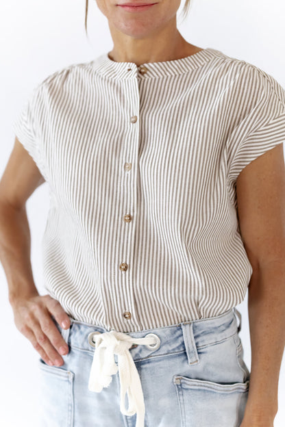 Quinn Striped Button Up