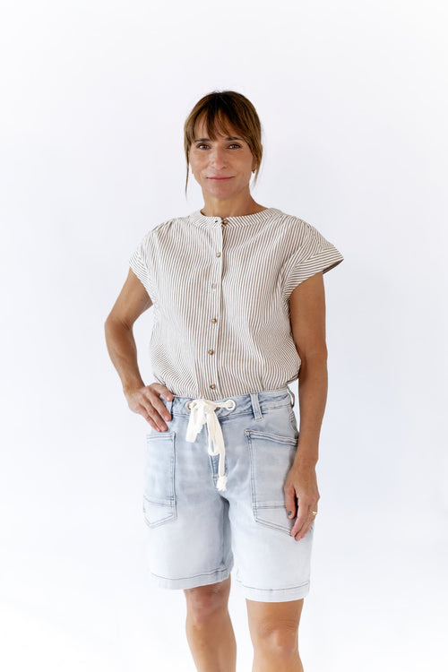Quinn Striped Button Up