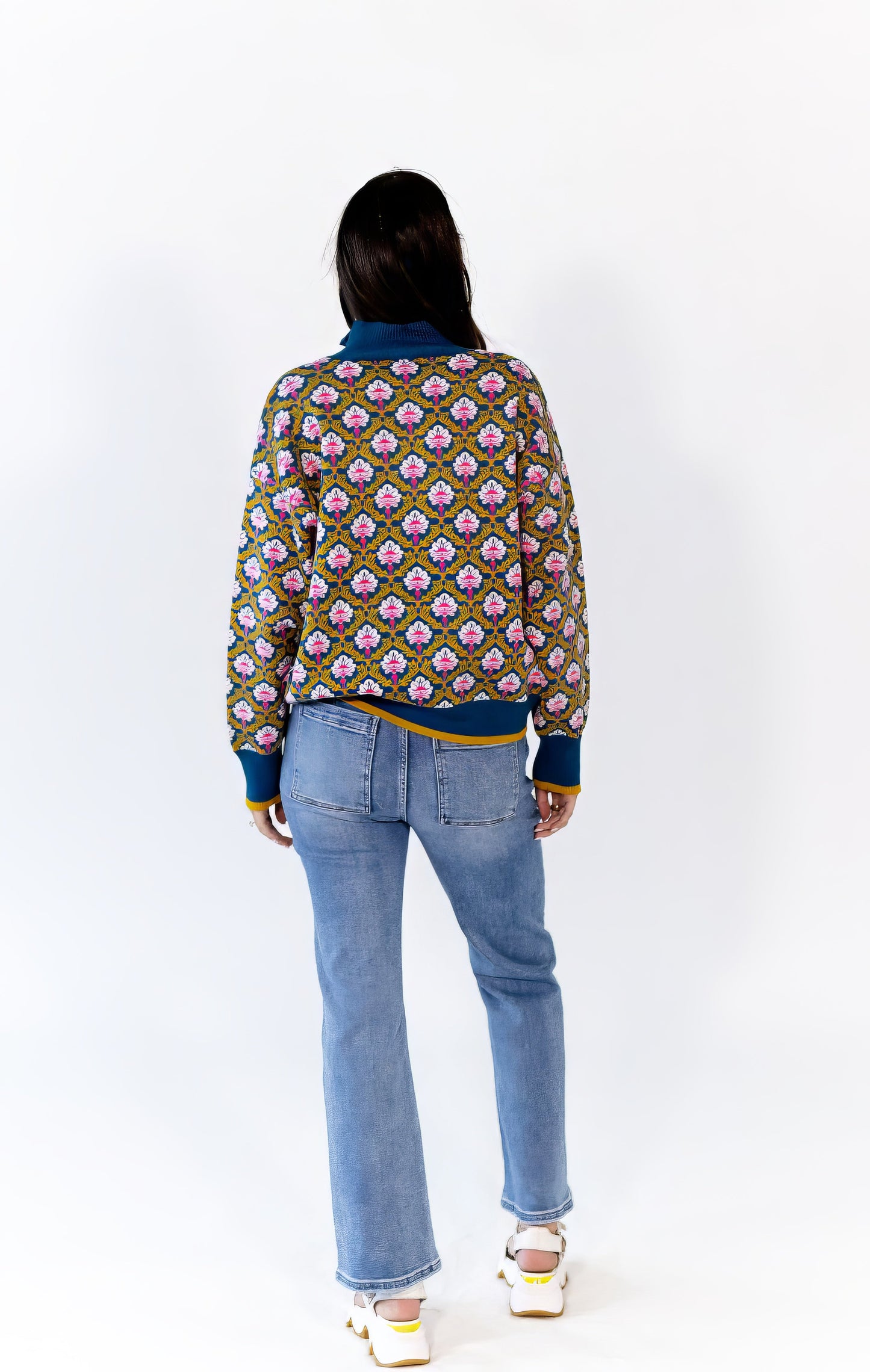 Wilkey Mosaic Half-Zip · Navy