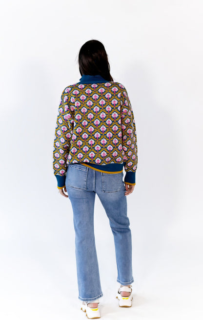 Wilkey Mosaic Half-Zip · Navy