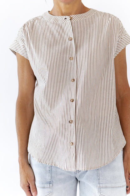 Quinn Striped Button Up