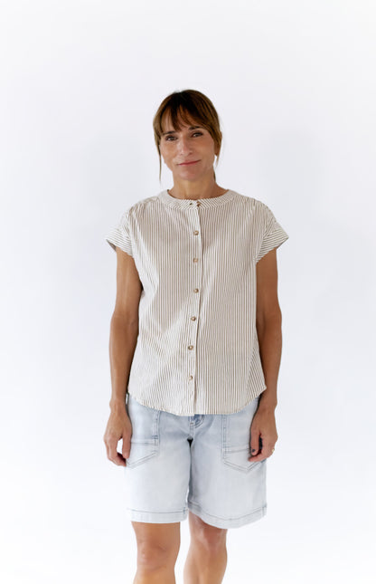 Quinn Striped Button Up