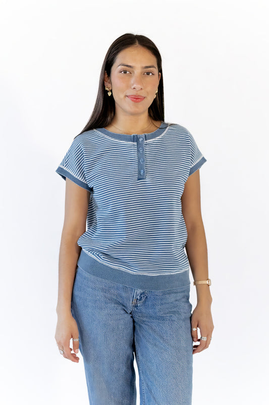 Ashlie Striped Henley Top