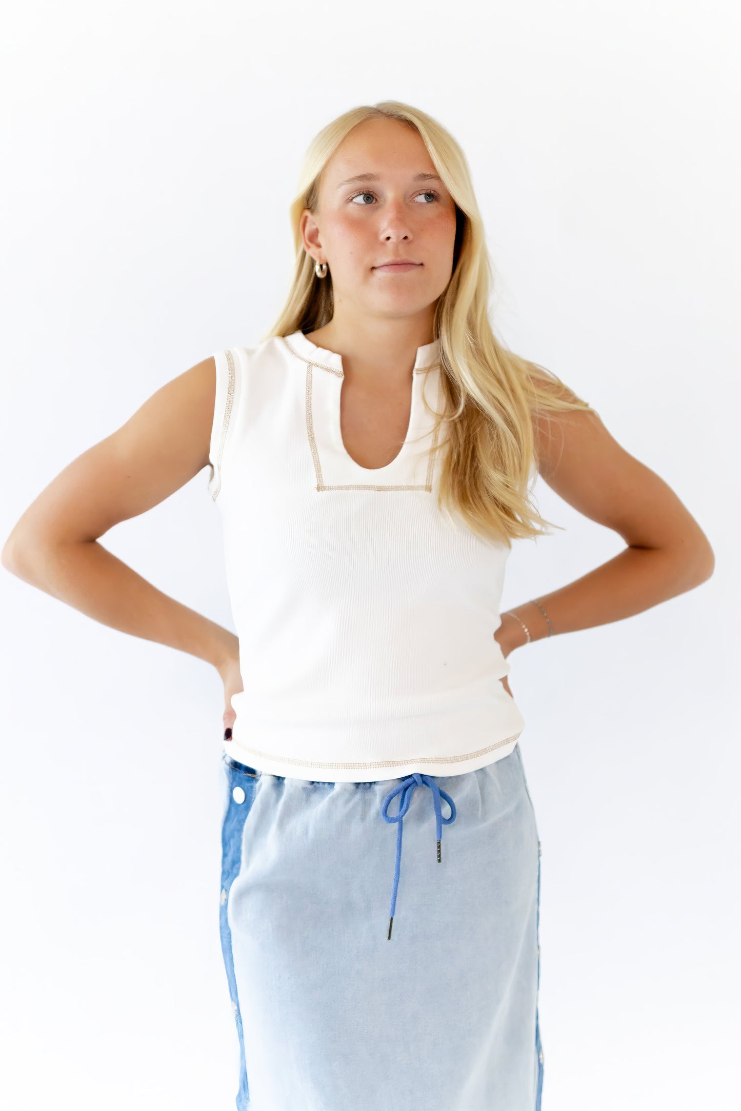 Quincy Split Neck Top